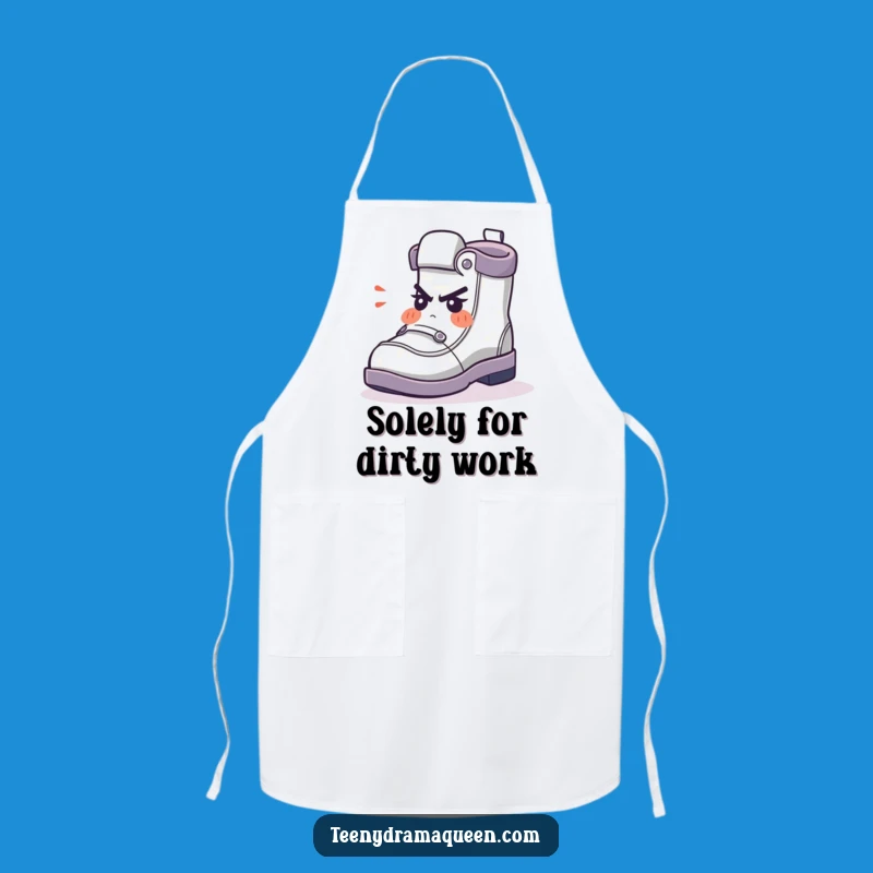 Funny Apron - Chef Shoe Character's Indignant Huff, Perfect Kitchen Comedic Gift
