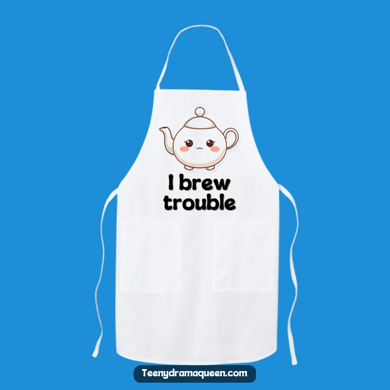 Funny Expressive Teapot Apron: Cheerful Kitchen Wear for Joyful Brewing