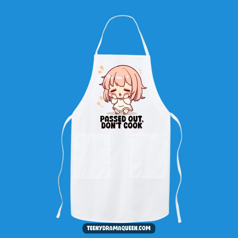 Funny Fainting Apron: Dramatic Flourish Kitchen Wear, Perfect Gift for Theatrical Cooks