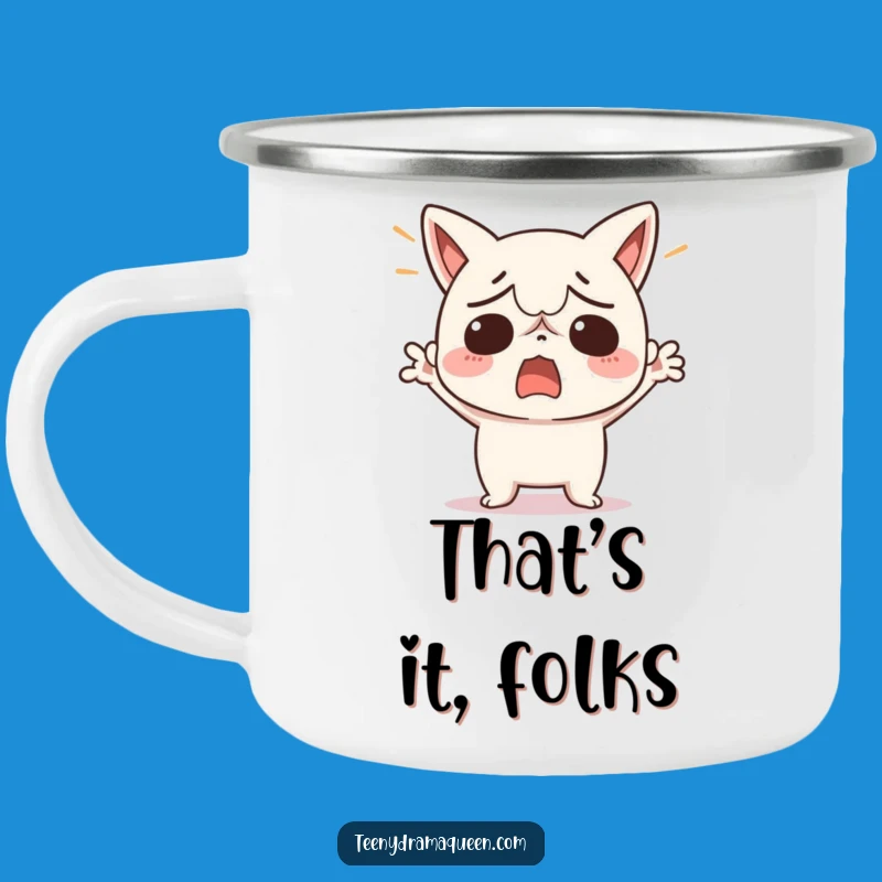Funny Exasperated Kawaii Character Camping Mug - Campfire Comedy Gift