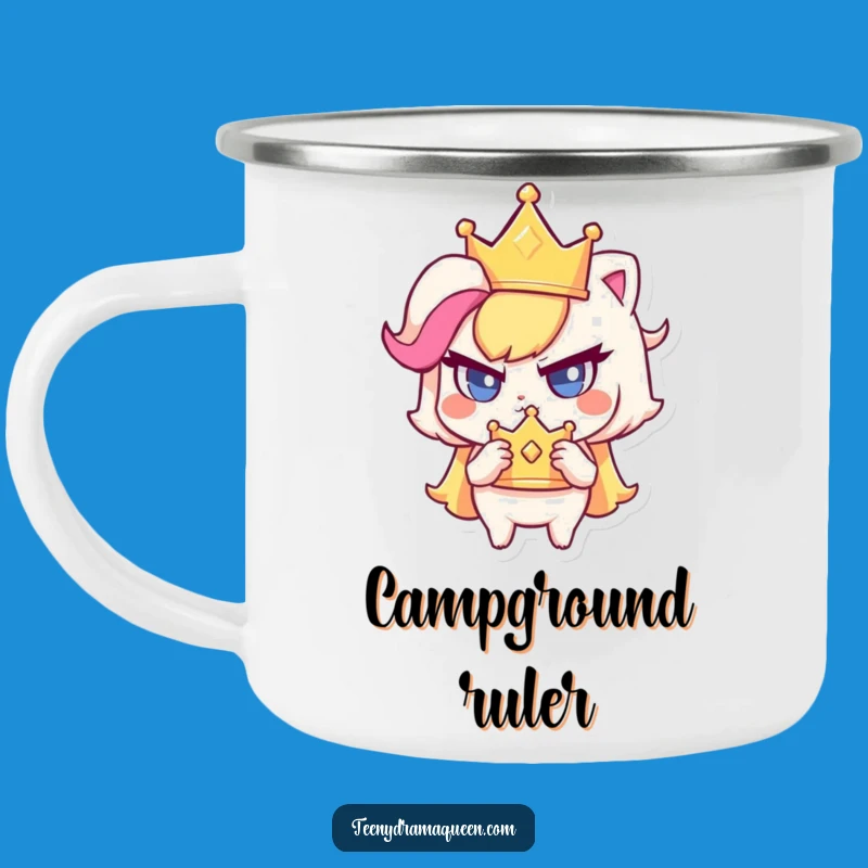 Funny Haughty Crown Camping Mug: Conquer the Outdoors with Hilarious Royalty