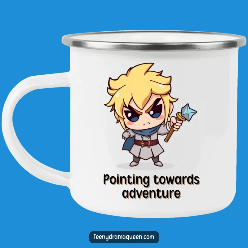 Funny Scepter Pointing Camping Mug - Hilarious Accusatory Outdoor Fun!