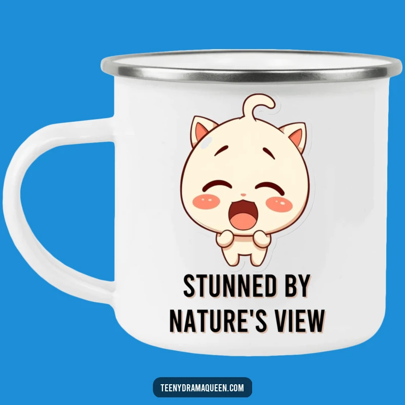 Funny Campfire Story Mug: Giggling Character's Surprise, Outdoor Laugh Gift!