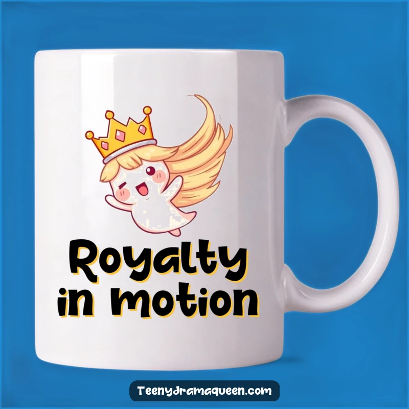 Funny Crown Whirlwind Mug: Majestic Flying Crown Design, Hilarious Regal Gift for Royalty