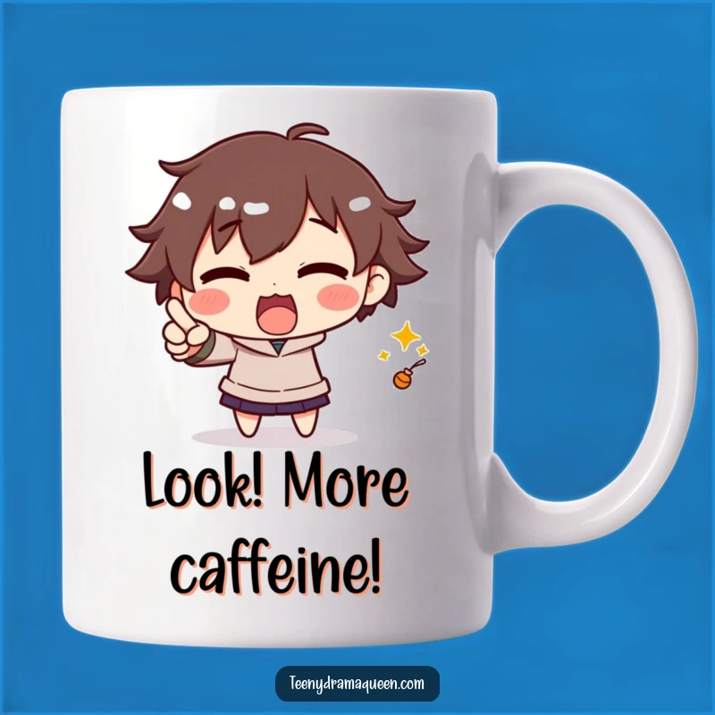 Funny Excited Character Mug: Dramatic Pointing for a Hilarious 'Look At This!' Gift