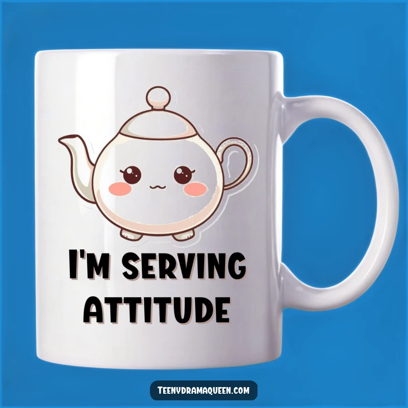 Funny Expressive Teapot Mug: Small Character Gift for Tea Lovers with Humor