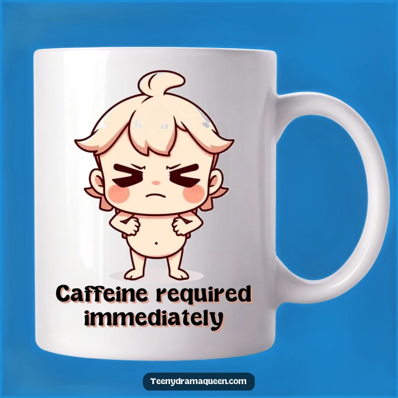 Funny Huffing Character Mug: Grumpy Displeased Person, Perfect Funny Gift