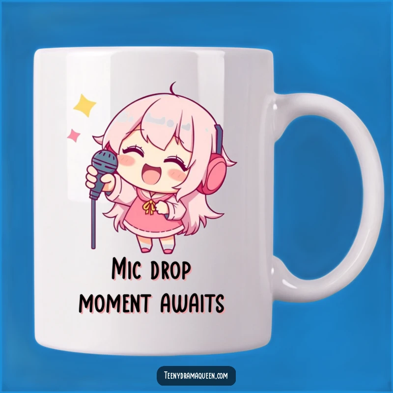 Funny Singing Star Mug: Joyful Character Dreams of Stage, Perfect Gift!