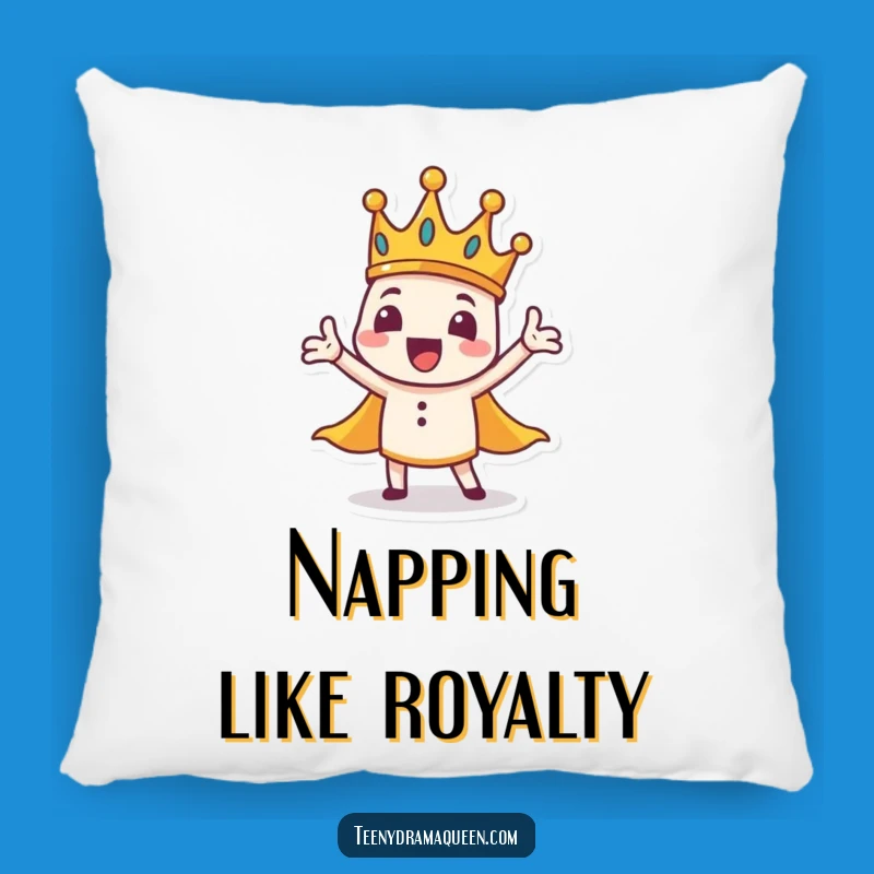 Funny Dramatic Crown Pillow: Cozy Comfort with Theatrical Flair