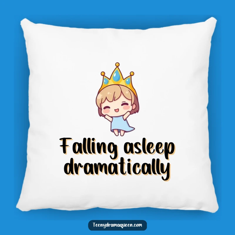 Funny Falling Tiara Pillow - Cozy Comfort for Dramatic Souls