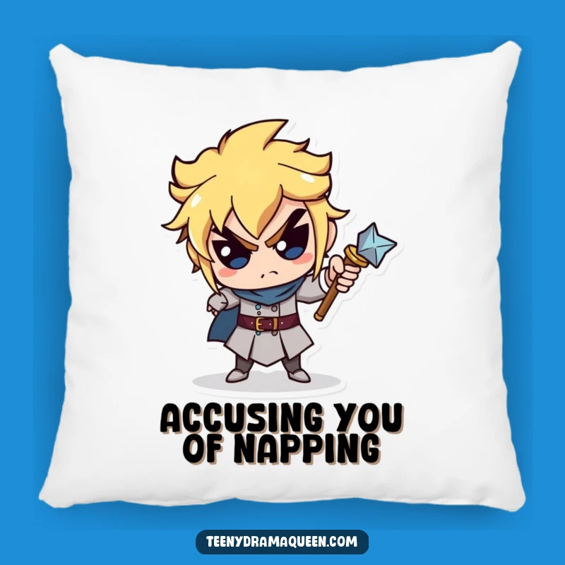 Funny Scepter Pointing Pillow - Cozy Hilarious Accusatory Accent!