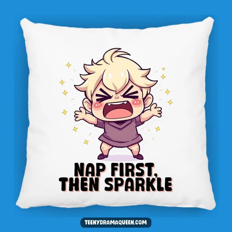 Funny Tantrum Pillow: Sparkly Meltdown Accent, Comfy Humor for Dramatic Moments