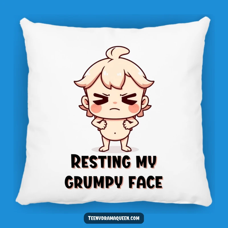 Funny Huffing Character Pillow: Cozy Grumpy Displeased Cushion, Perfect Funny Gift