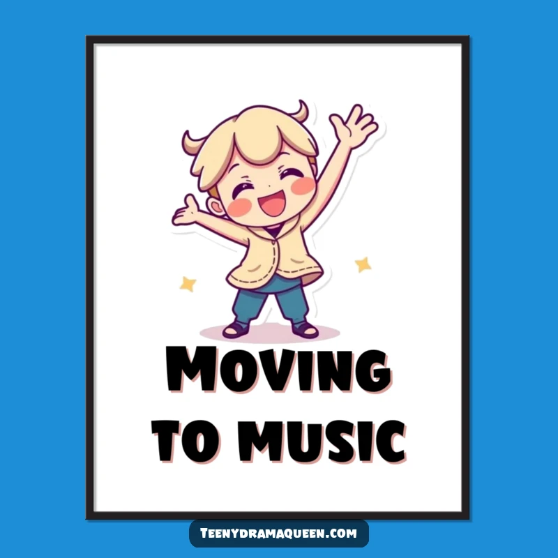 Funny Playful Character Digital Art: Instantly Downloadable Silly Dance Pose Masterpiece
