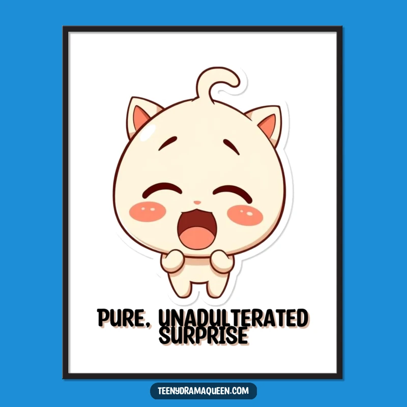 Funny Digital Art: Giggling Character's Surprise Moment, Instant Humorous Decor Gift!