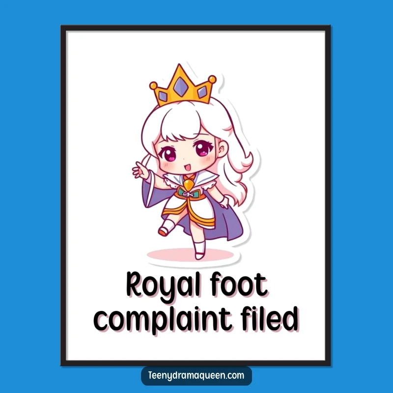 Funny Queen Stomping Foot Digital Art - Hilarious Royal Wall Decor Print!