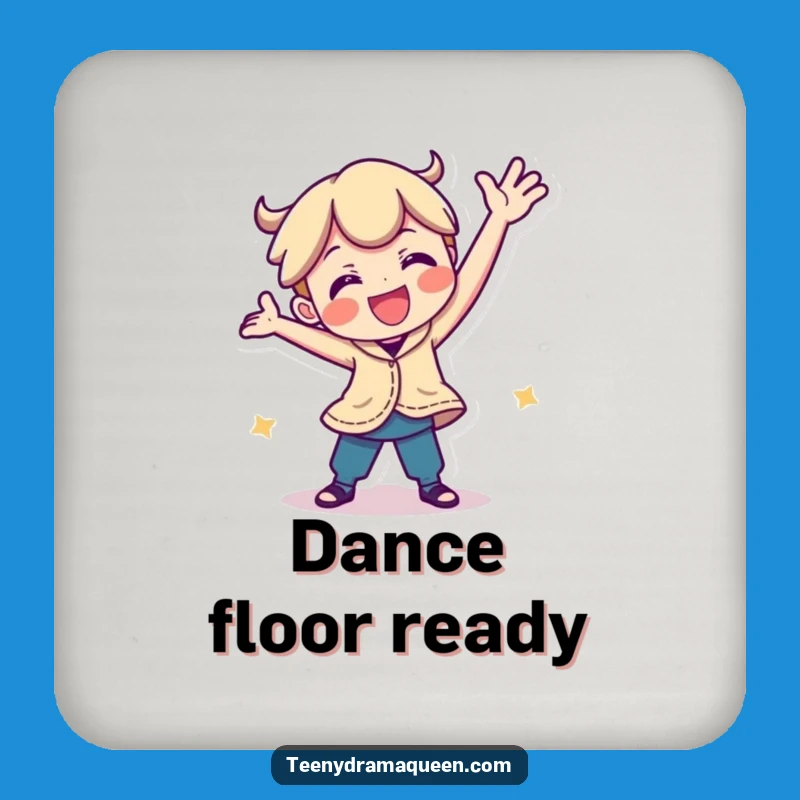 Funny Playful Character Coasters: Protect Tables With Silly Dance Pose Humor