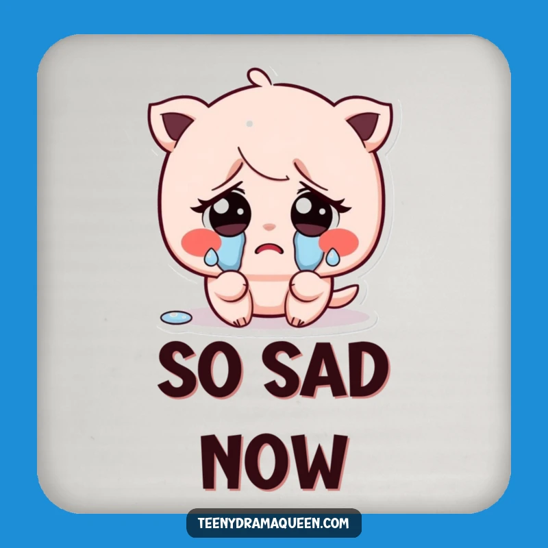 Funny Crying Kawaii Character Coaster - Protect Surfaces with Sadness