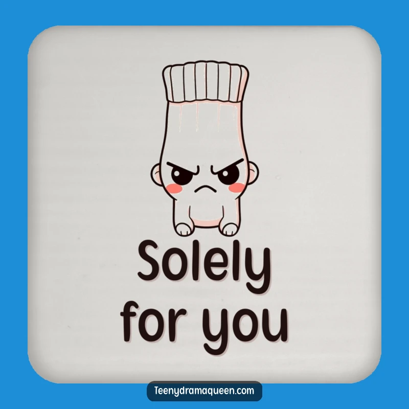 Funny Indignant Sock Coaster - Protect Surfaces, Stern, Hole, Tiny Design