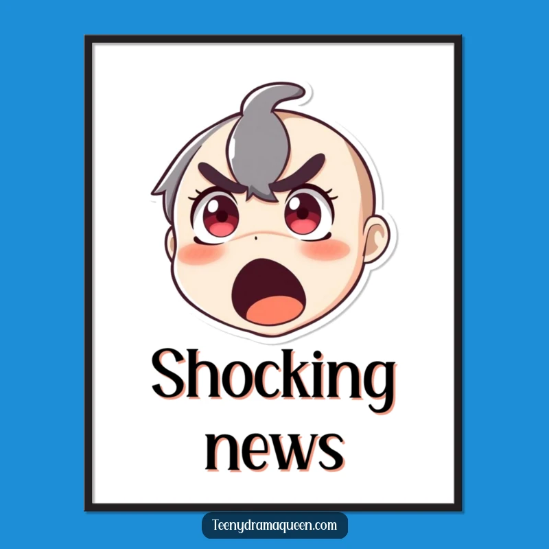 Funny Surprise Poster: Dramatic Gasp Art - Unique Funny Gift for Walls