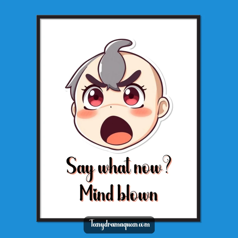 Free Printable Wall Art: Shocked Expression - Humorous Downloadable Decor