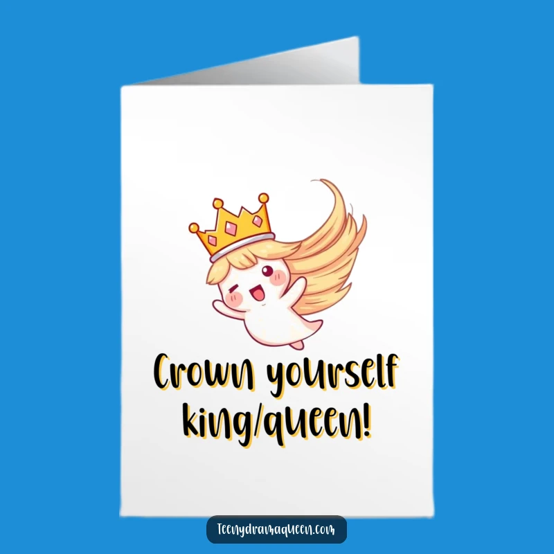 Free Printable Birthday Card: Regal Crown Flying High Birthday Printable for a Royal Celebration