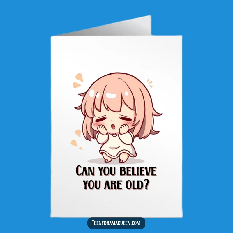 Free Printable Birthday Card: Dramatic Faint Character, Hilarious Downloadable Gift for Them