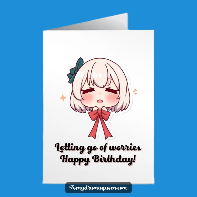 Free Printable Birthday Card: Dramatic Sighing Character Delivers Funny Wishes!