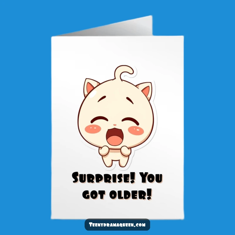 Free Printable Birthday Card: Shocked Giggle Character, Hilarious Surprise Gift!