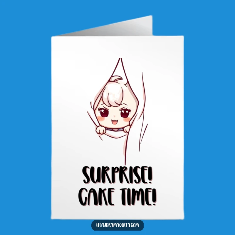Free Printable Birthday Card: Sneaky Character Peek - Funny Downloadable Gift Surprise!