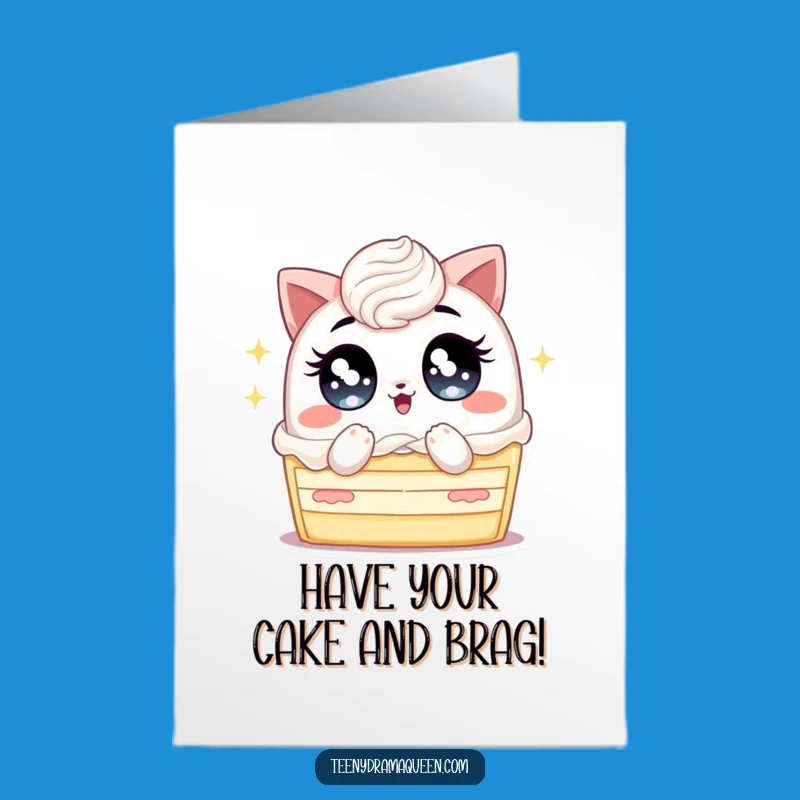 Free Printable Birthday Card: Funny Fanning Cake Birthday Card for a Hilarious Celebration
