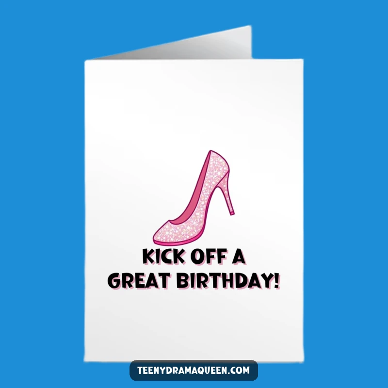 Free Printable Birthday Card: Elegant Stiletto Jeté Birthday Printable for a Star Celebration