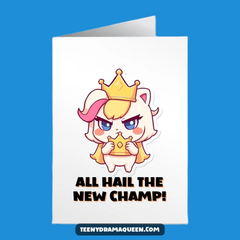 Free Printable Congrats Card: Crowned Victor, Funny Downloadable Gift for Winners