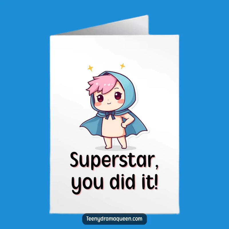 Free Printable Superhero Cape Congrats Card - Proud Winner DIY Downloadable Gift