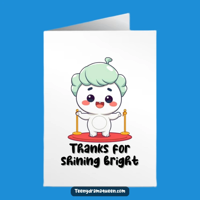 Free Printable Thank You Card: Superstar Character Posing, Humorous Downloadable Gift of Thanks