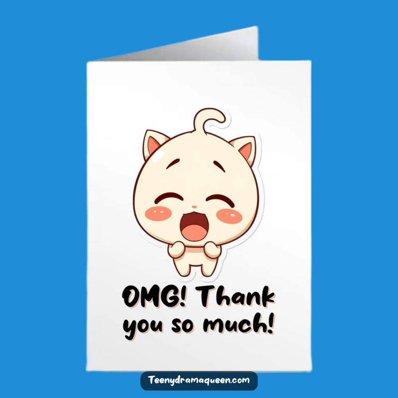 Free Printable Thank You Card: Shocked Giggle Character, Over the Moon Thanks!