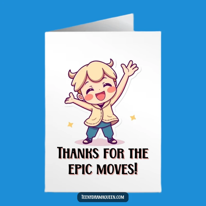 Free Printable Thank You Card: Whimsical Dancer, Heartfelt Downloadable Gift