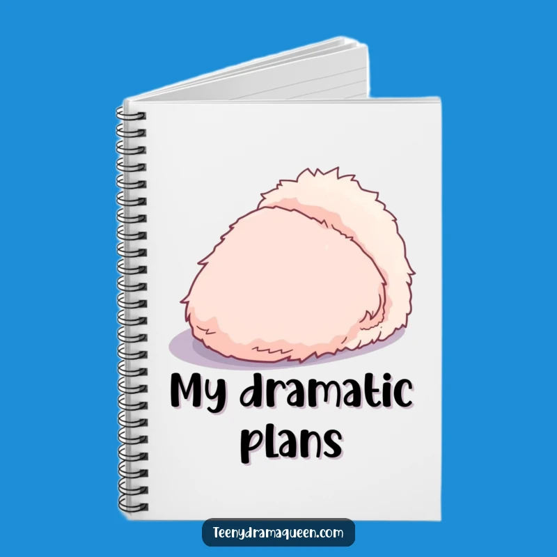 Funny Dramatic Slipper Notebook - Fluffy Design, Exaggerated Shadow, Perfect Gift