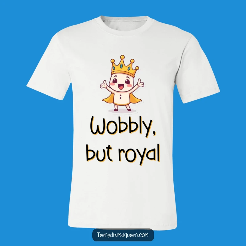 Funny Dramatic Crown T-Shirt: Tiny Character Tee for Grand Statements