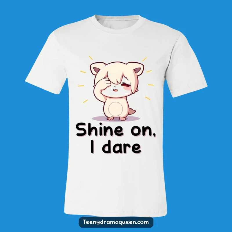 Funny Spotlight Shy T-Shirt: Dramatic Shielding Eyes Tee Gift