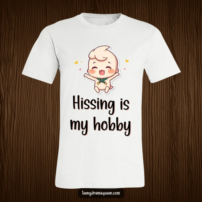 Funny t-shirt graphic of a small character throwing a minuscule hissy fit, capturing adorable drama and playful frustration.