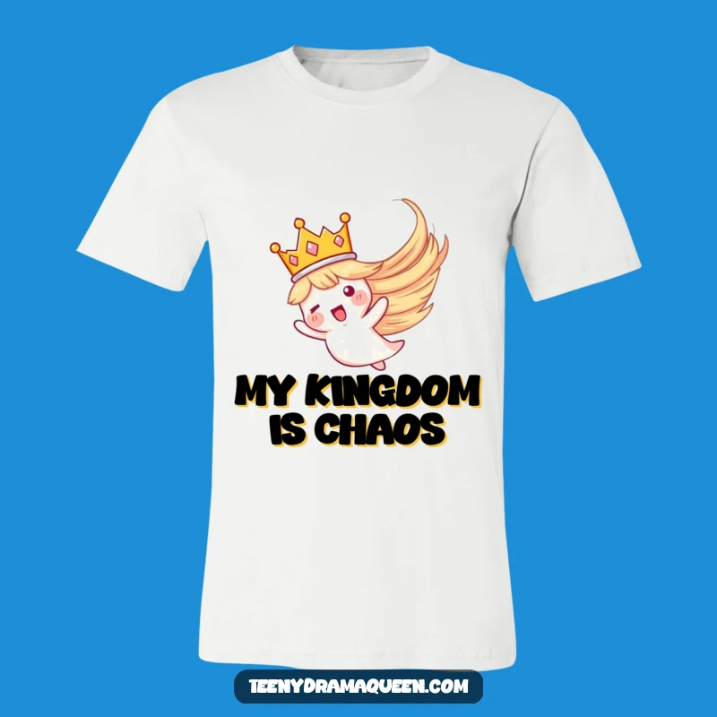 Funny Flying Crown Whirlwind T-Shirt: Dramatic Flair Design, Hilarious Statement Wear Gift