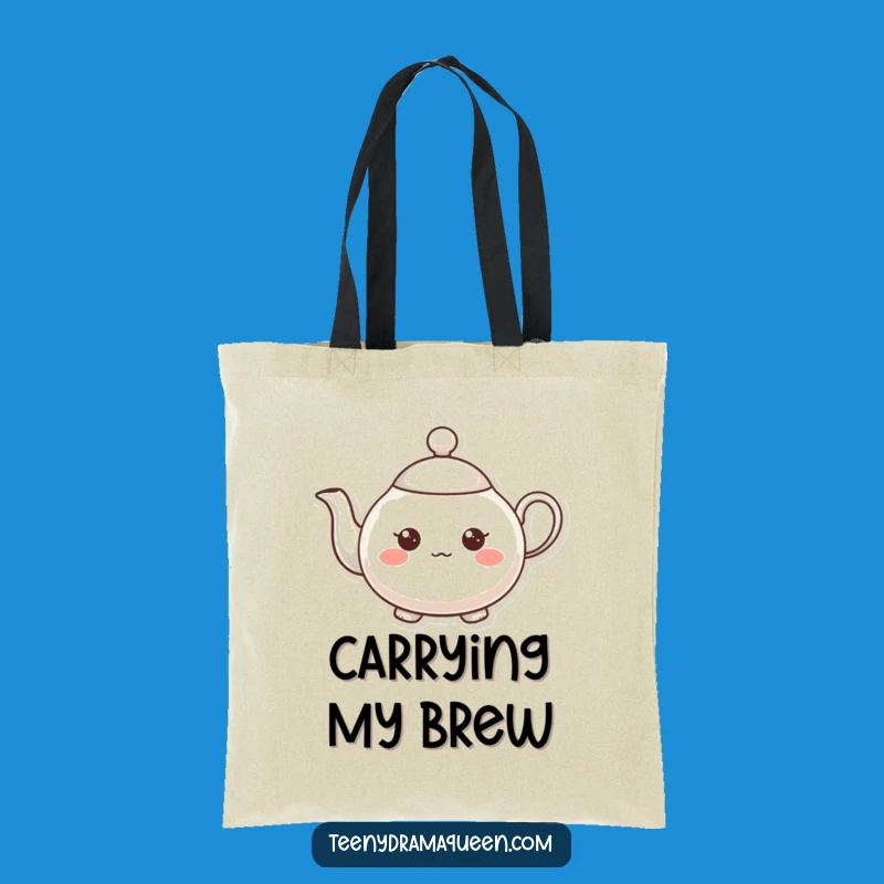 Funny Expressive Teapot Tote Bag: Carry Your Enthusiasm with Style