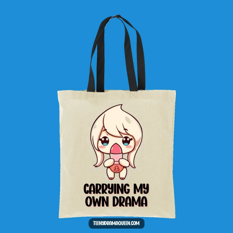 Funny Tote Bag - Unimpressed Lipstick Character, Your Chic Comedic Carry-All