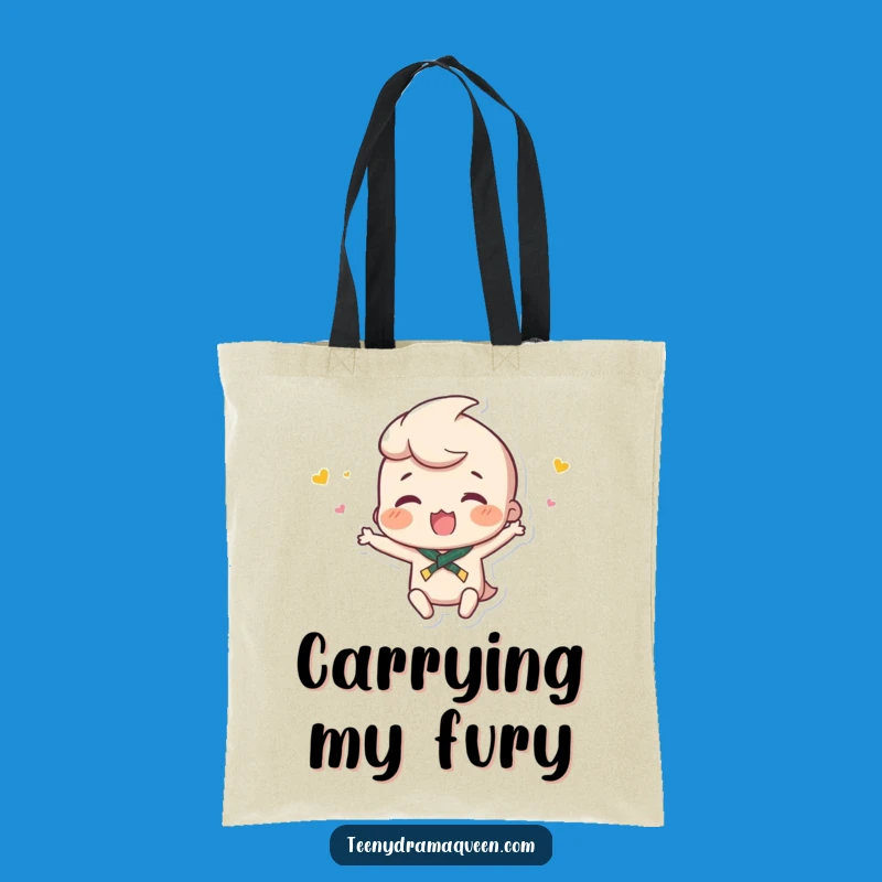 Funny Tiny Hissy Fit Tote Bag - Expressive Character Accessory, Great Gift!